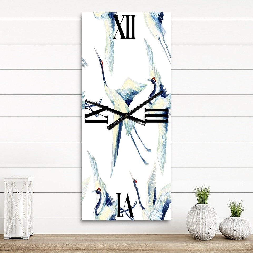 Designart 'Asian Crane Bird' Traditional wall clock eBay