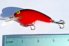 1ct TEXAS RED 3" Flat CRANKBAIT 3/8oz Balsa Wood Fishing Baits Round Bill Lures