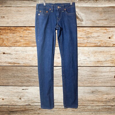 True Religion Basic Skinny Jeans Women's Size 30 Blue Low Rise- Made In USA