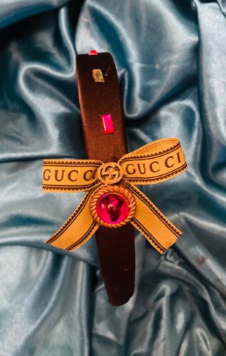 Stunning Retro Repurposed Gucci jeweled Bow GG  he
