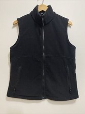 Columbia Womens Fleece Vest Size Medium Black Full Zip Pockets
