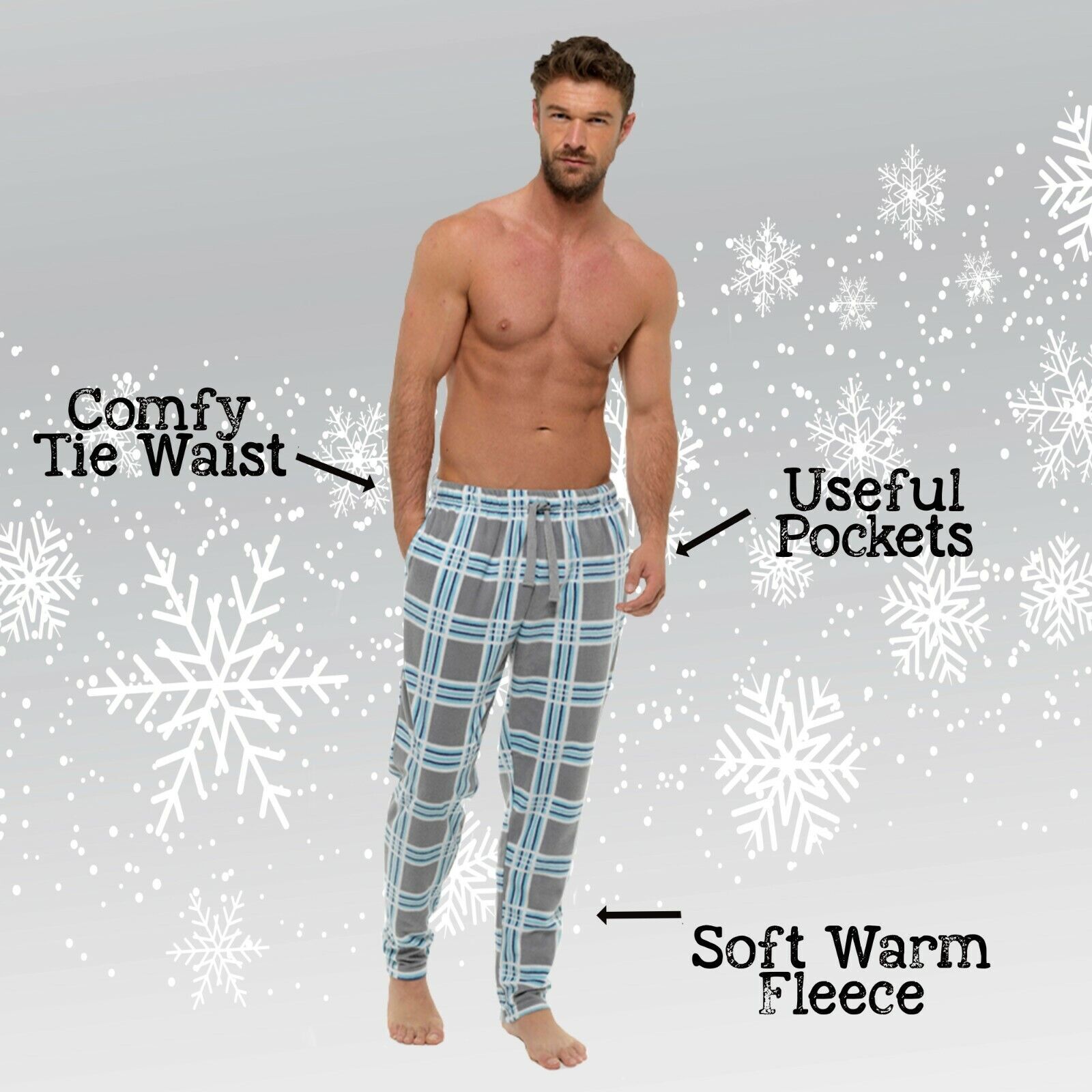 Mens Fleece Pyjamas Bottoms Mens Pajamas Mens Lounge Pants Loungewear