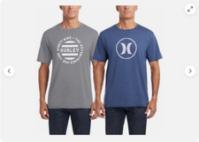 Hurley Men's Graphic Tees 2-Pack Grey/Blue LARGE NWT