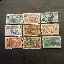 US Scott #230-238 old 1c-15c Columbian Expo issue Used Ng