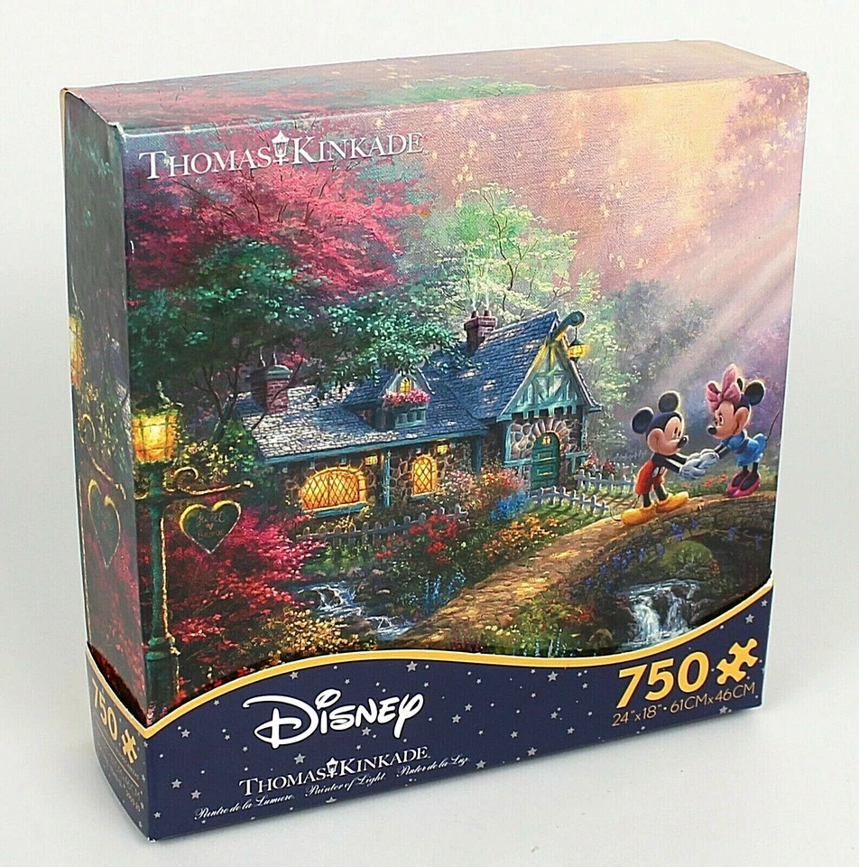Mickey Minnie Puzzle Sweetheart Bridge Disney Thomas Kinkade 750 piezas Sellado Nuevo Foto 2 de 4