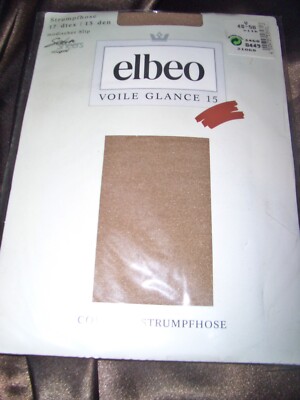 Vintage ELBEO Voile Glance 15 den Glanz Nylons Strumpfhose 48-50 SILK 15 den OVP