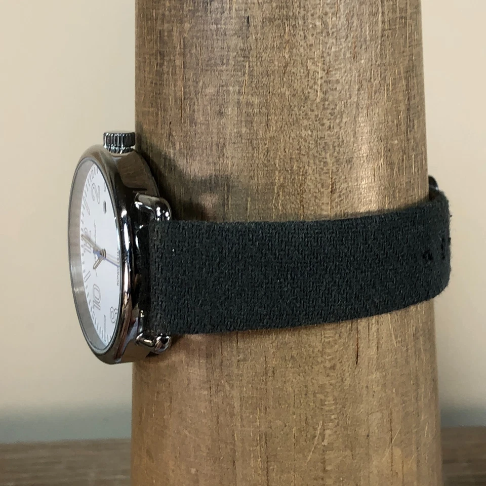 J. Brackett Men White Dial Date Leather Ronda 42mm Quartz Analog Watch 8 1/4" - Image 3 of 4