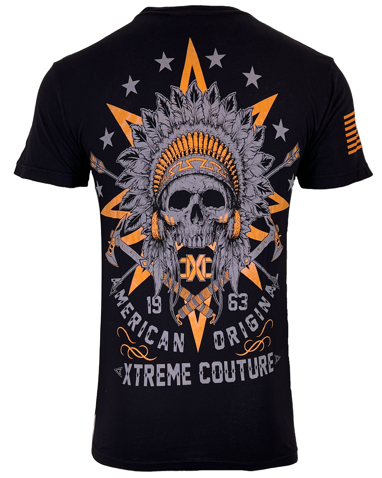 Мужская футболка Xtreme Couture By Affliction TRIBAL CYCLE Biker Skull черная XS-5XL