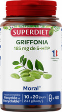 SuperDiet GRIFFONIA 5 HTP 40 gélules bio MORAL HUMEUR SOMMEIL APPETIT BIEN ETRE