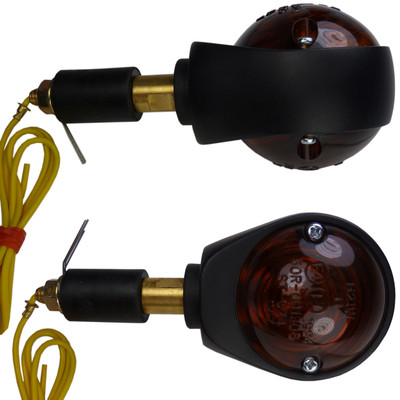 Bullseye Lenkerblinker schwarz smoked Gläser Bobber Chopper Custom E geprüft