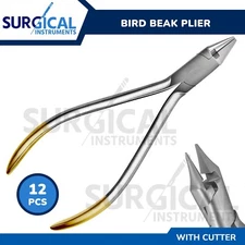 12 Pcs Bird Beak Pliers With Cutter Orthodontic Dental Instrument German Grade