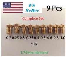 9 PCS 3D J-head Nozzle For 1.75 filament V6 Hotend Extruder Reprap Printer parts