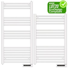 Mylek Towel Radiator Vertical Heater Bathroom IP24 Timer Wall Mounted 500w 750w
