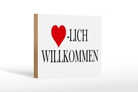 Holzschild Spruch 18X12 Cm Herzlich Willkommen Holz Deko Schild Wooden Sign