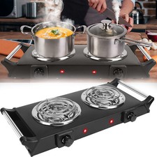 Portable Electric Double Burner Stove Hot Plate 2000W Cooktop Dorm Cooking Stove