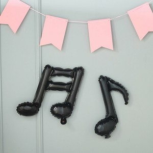 6 Black Music Notes Mylar Foil Balloons Wedding Birthday Event