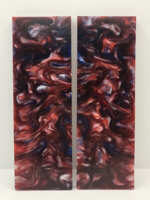 2 PCS COMPOSITE KNIFE HANDLE MATERIAL BLANK SCALES: RED LIGHT SPECIAL #5539