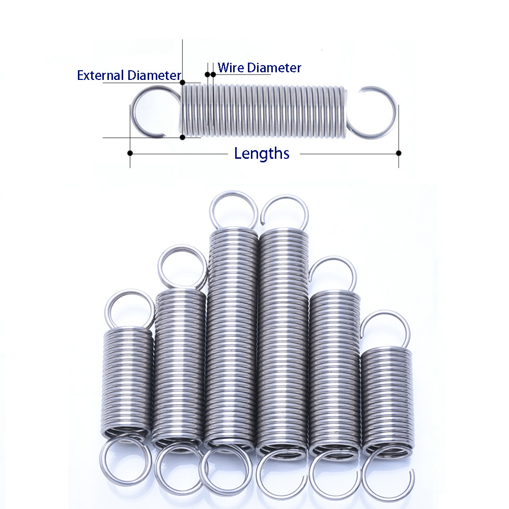 Produktbild von 2x Zugfeder 2x16x120 Mm – Doppelhaken, Federstahl, Außen-Ø 16 Mm, Draht-Ø 2 Mm Für Möbel & Leichte Industrie