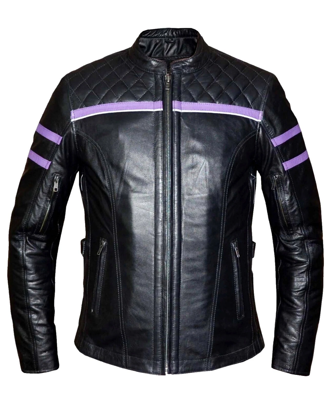 Motorcycle Jacket Striped Coats, Jackets & Vests for Women
