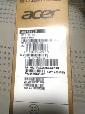 Acer Nitro V 16 Nvidia GeForce RTX 5050 8GB DDR5 Memory 512GB ssd Obsidian Black