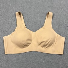 Honeylove V-Neck Bra Size 2X Sand Beige Seamless Wireless Comfort Pullover Pads