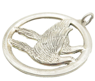 WALLACE 925 Sterling Silver  Vintage Peace On Earth Doves Pendant  PT11889