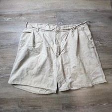 Genuine woolrich Pleated Shorts Mens 38 Khaki Cotton Vintage Made in USA 90s