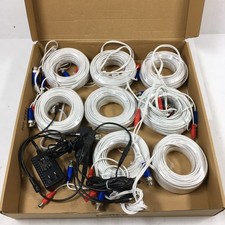 8-Pack Lorex UL BNC/DC 60FT Extension Cables and 2-Pack of 12V DC 2A NEW 