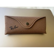 Ray-Ban Vintage Brown Textured Faux Leather Sunglasses Case Snap Closure Soft