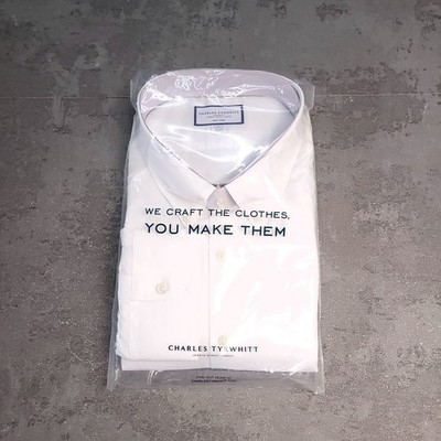 Charles Tyrwhitt Button Down Shirt Mens 20'' Classic Fit White Non Iron Barrell