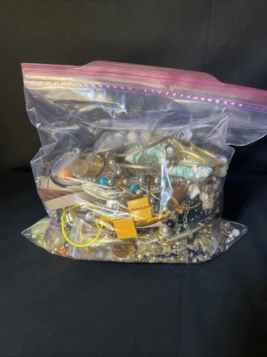 Vintage to Now Mystery Costume Jewelry Lot Wearable Junk Craft Art 4lbs 10oz