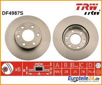 2 St. Bremsscheibe Trw DF4987S FüR Iveco Daily Iv Kasten