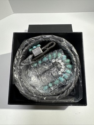 Topacc PU Leather Western Belt w/ Turquoise Floral Tooling  display picture 2