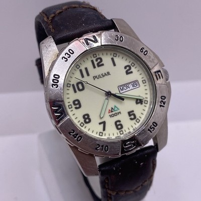 Pulsar By Seiko Mens Camp Watch Full Lume New Battery