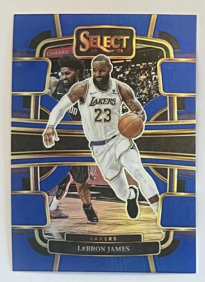 LEBRON JAMES 2023-24 SELECT CONCOURSE BLUE CRACKED ICE PRIZM LAKERS!
