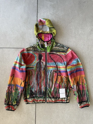 Giacca pile reversibile Givenchy uomo Josh Smith nuova con etichetta $2600 rara