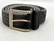 Tommy Bahama Men's Woven Braided Belt Size XL Gray Black Adjustable Buckle