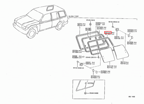 Genuine Toyota LandCruiser 80 Series HZJ HDJ Rear RH 1/4 Window Run Rubber seal - Picture 8 of 8
