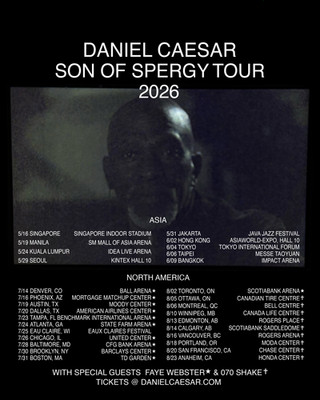 Daniel Caesar Tour 2026 North America   Son of Spergy Tour  Poster