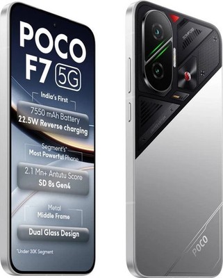 POCO F7 5G (White, 256 GB 12 GB ) 8s Gen 4 Processor NFC 6.83'' Global Version.