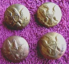 (4) NON DUG CIVIL WAR FEDERAL EAGLE COAT SIZE BUTTONS
