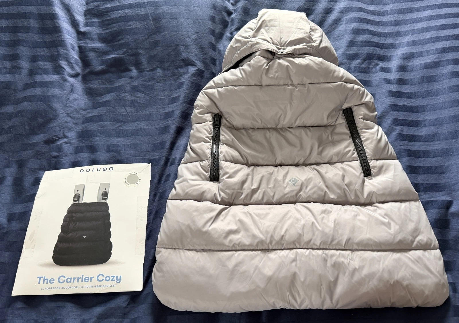 Colugo "The Carrier Cozy" w/ Hood (Cool Grey) Baby Carrier Warmth Ad On *CLEAN!*