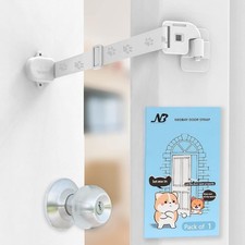 Cat Door Latch Strap Adjustable Pet Door Stop Dog Out of Litter Box White