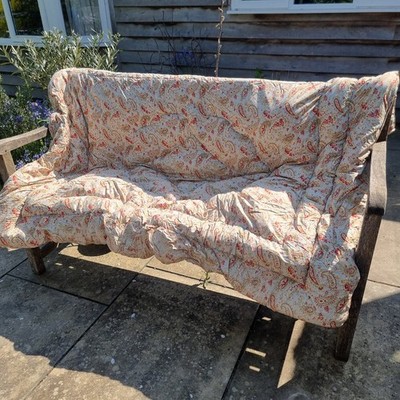 Vintage Feder Eiderdaunen Double Paisley bunt blau