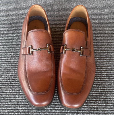 Florsheim Brown Leather Bit Loafers Men's Dress Shoes Slip-On Square Toe 11
