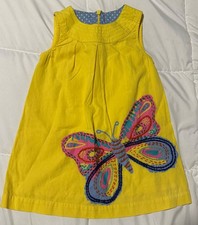 Mini Boden Butterfly Applique EUC Dress Size 1-1 1/2 12/18 Months