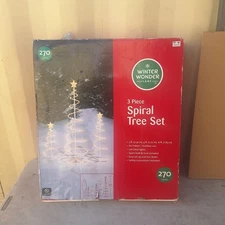 Vintage Winter Wonder Lane 3-piece Spiral Christmas Tree Set