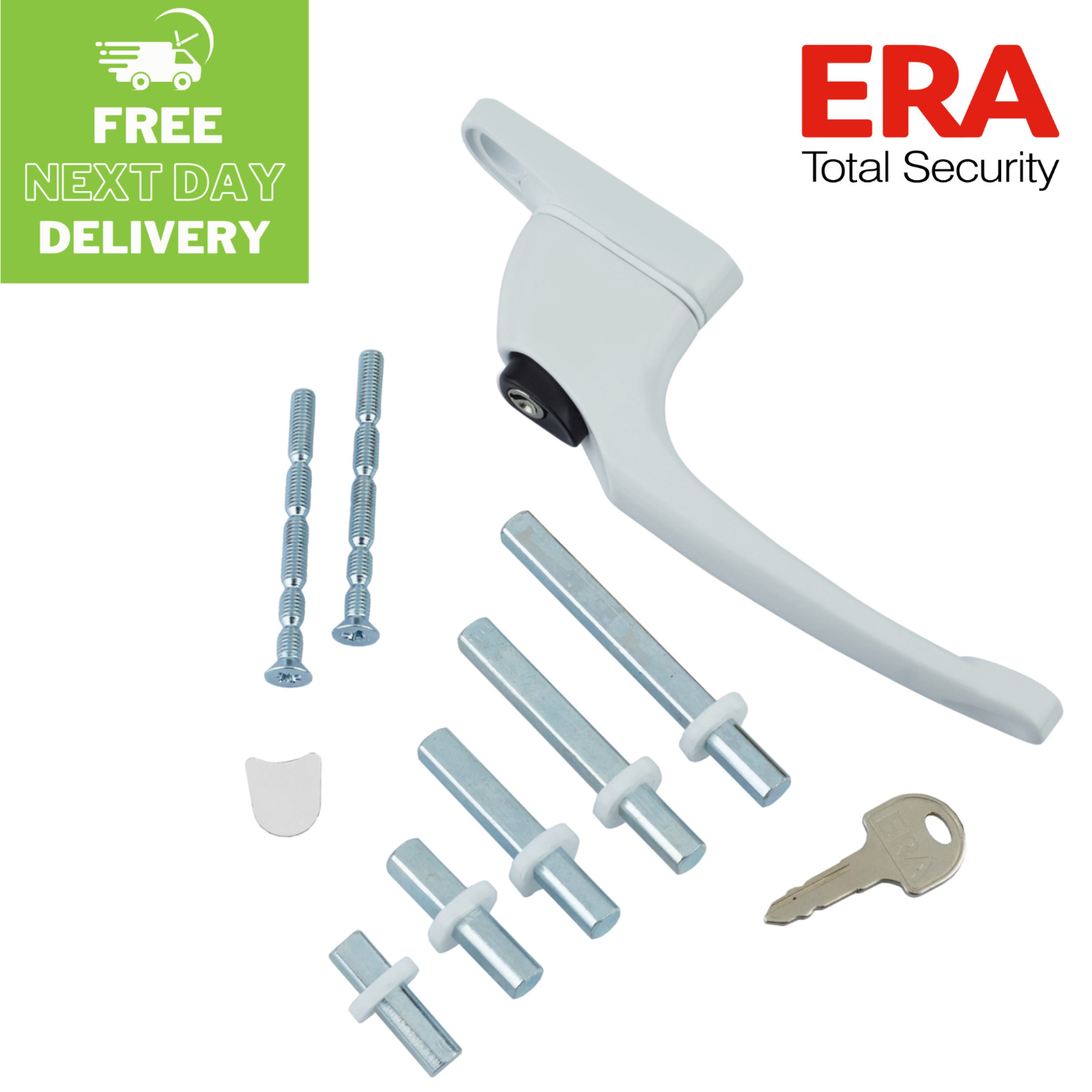ERA Universal Window Handle Key Locking For uPVC Double Glazing - White