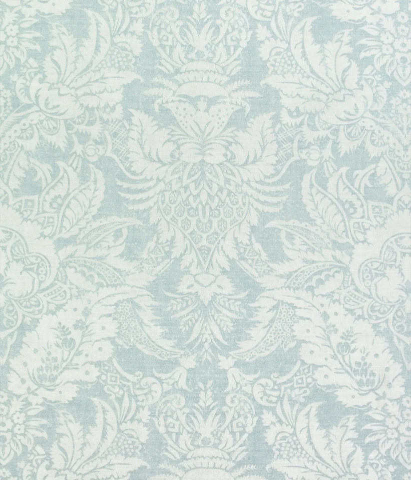 THIBAUT CURTAIN FABRIC DESIGN Chardonnet Damask 4.7 METRES AQUA CHESTNUT HILL - Image 2 of 4