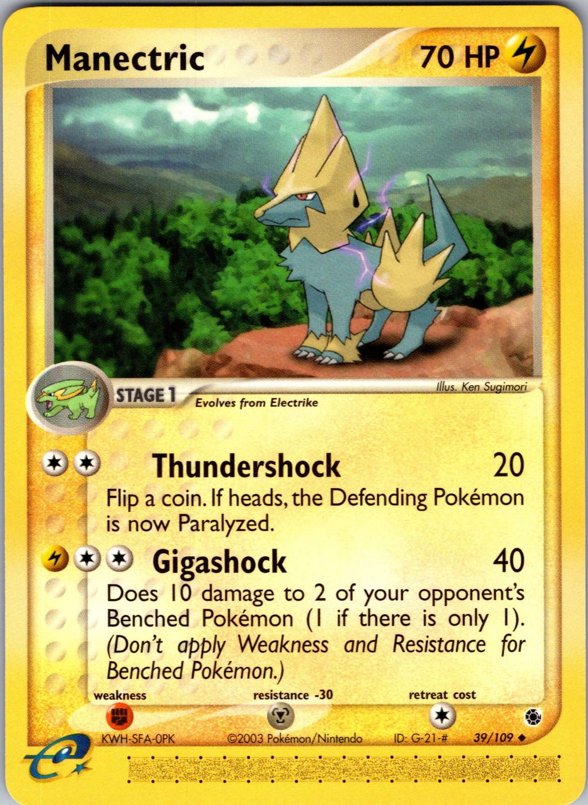 Manectric - Uncommon Ruby and Sapphire 39/109 NM